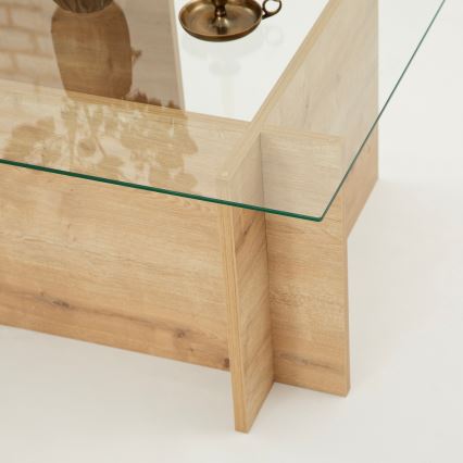 Coffee table ESCAPE 40x105 cm brown/clear