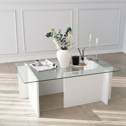 Coffee table ESCAPE 40x105 cm white/clear