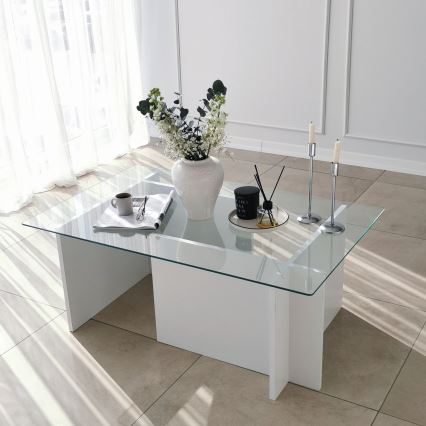 Coffee table ESCAPE 40x105 cm white/clear