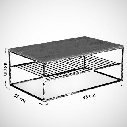 Coffee table ETNA 43x95 cm grey