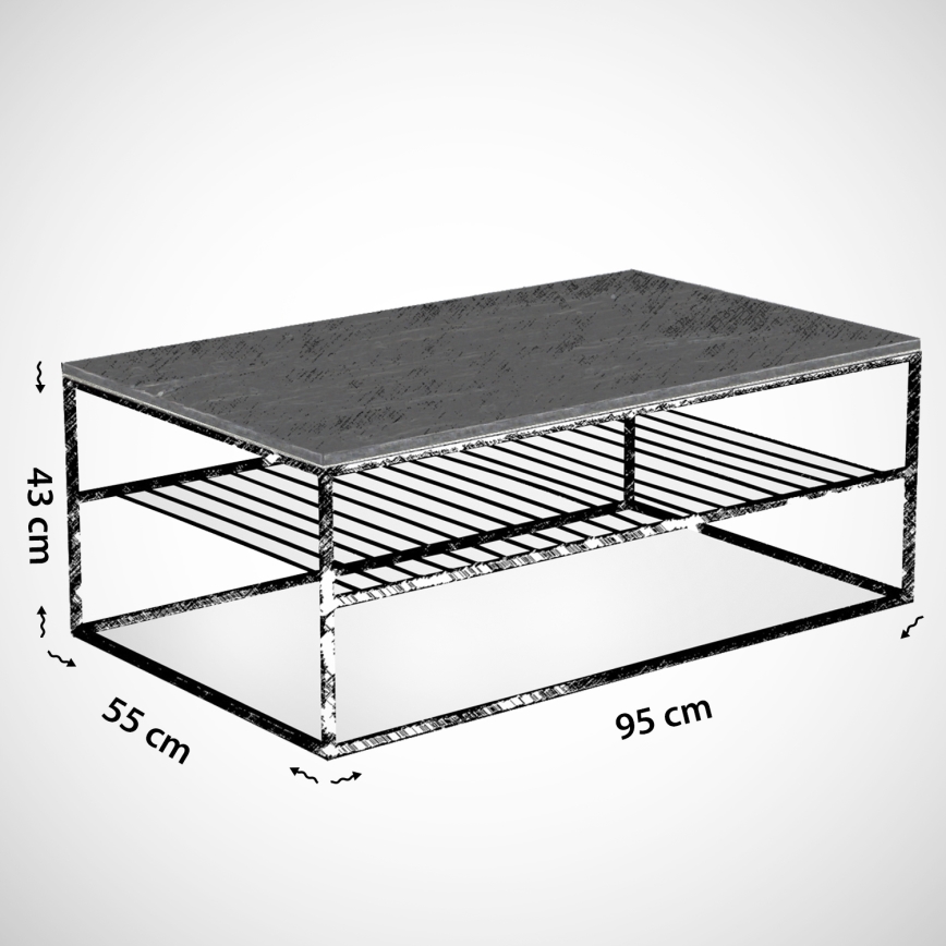 Coffee table ETNA 43x95 cm grey