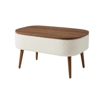 Coffee table FELPO 60x90 cm white/walnut
