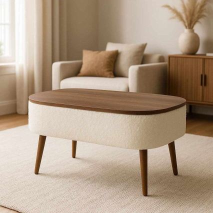 Coffee table FELPO 60x90 cm white/walnut