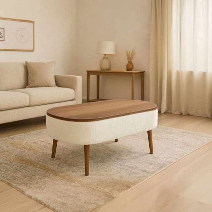 Coffee table FELPO 60x90 cm white/walnut