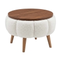 Coffee table FELPO Ø 45 cm white/walnut