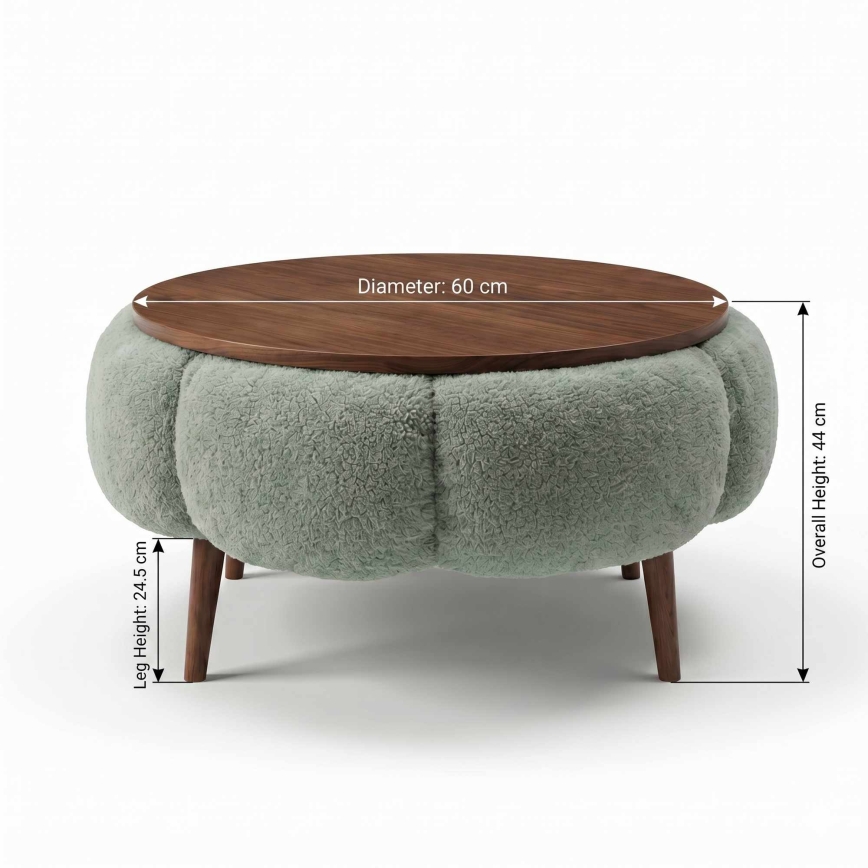 Coffee table FELPO Ø 60 cm green/walnut