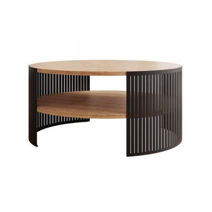 Coffee table FIKOLI 40x75 cm black/golden oak