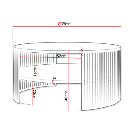 Coffee table FIKOLI 40x75 cm black/white