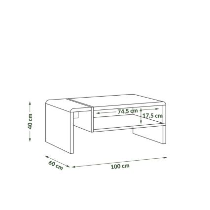 Coffee table FRED white/grey