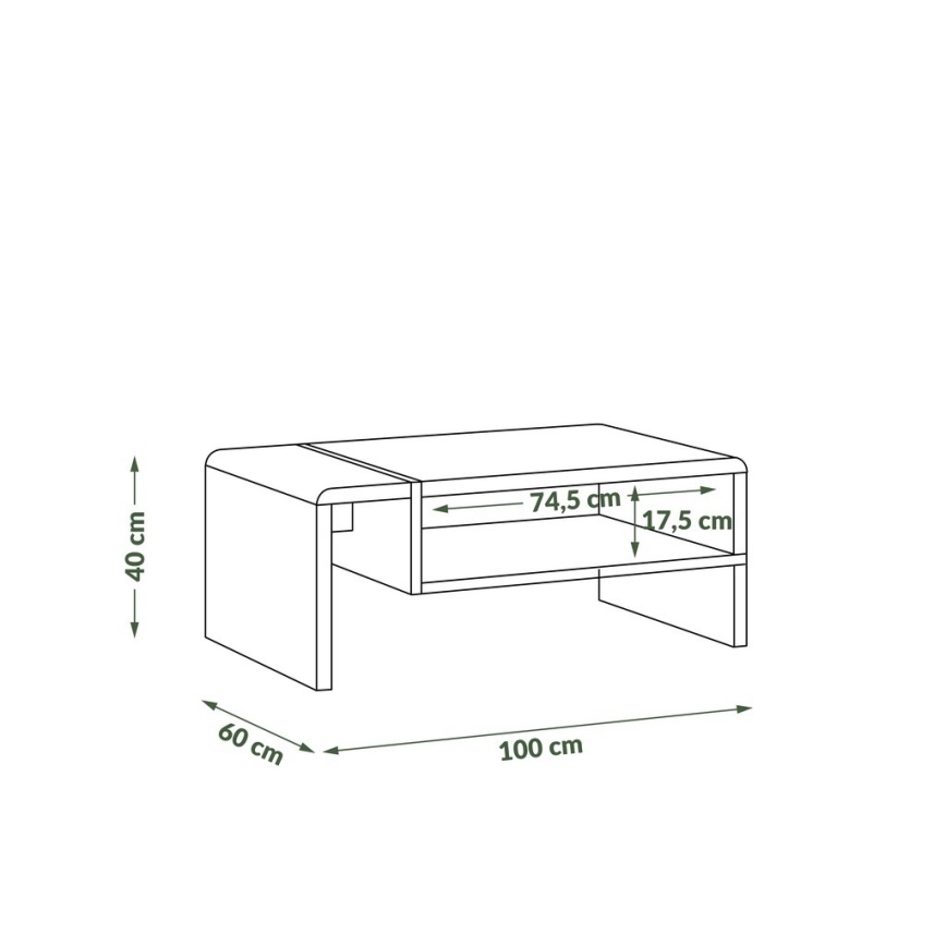 Coffee table FRED white/grey