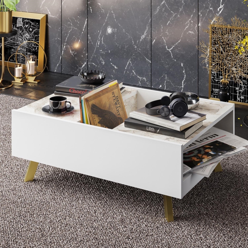 Coffee table FRIDA 63x90 cm white