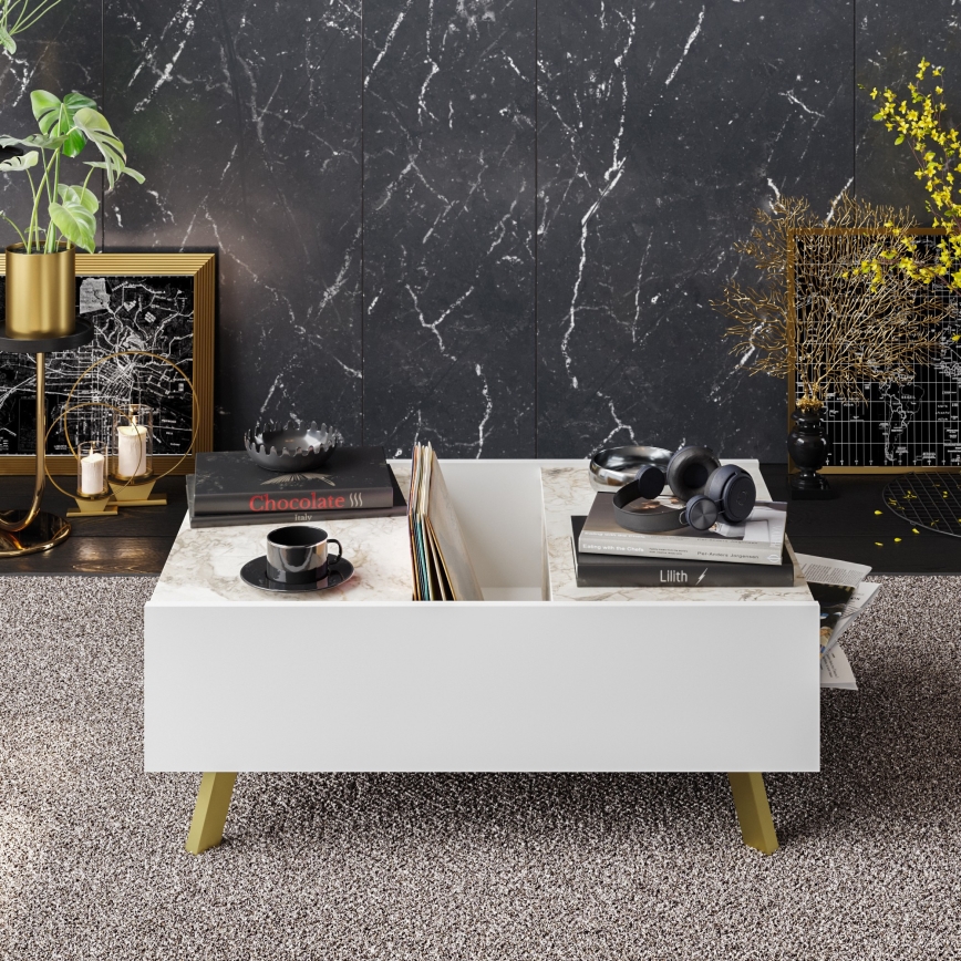 Coffee table FRIDA 63x90 cm white