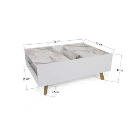 Coffee table FRIDA 63x90 cm white