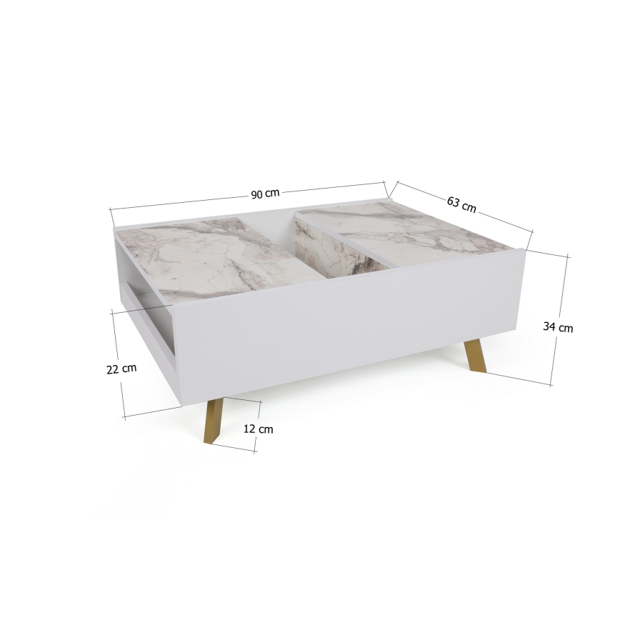Coffee table FRIDA 63x90 cm white