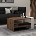 Coffee table GAYE 35x80 cm brown/white