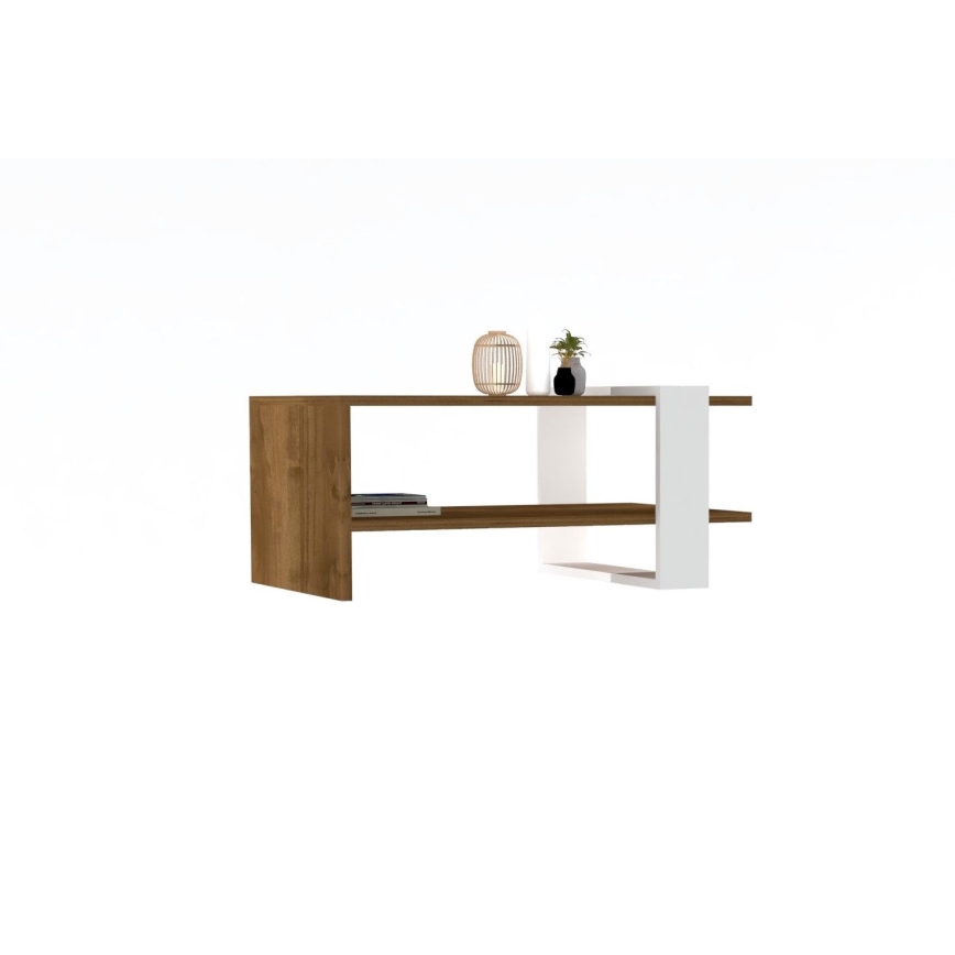 Coffee table GAYE 35x80 cm brown/white