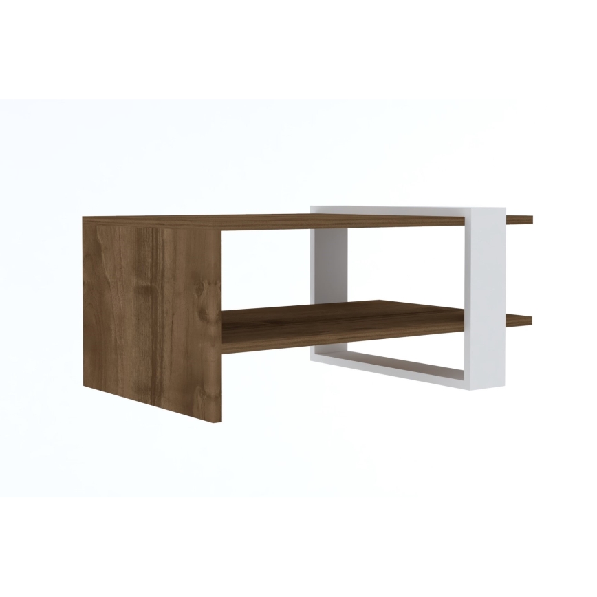 Coffee table GAYE 35x80 cm brown/white