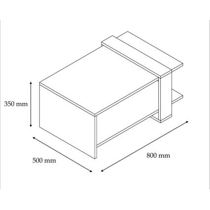 Coffee table GAYE 35x80 cm brown/white