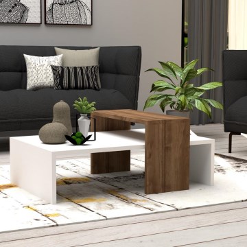 Coffee table GLOW 32x80 cm white/brown
