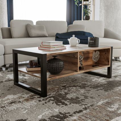 Coffee table HALDIZEN 55x105 cm black/brown
