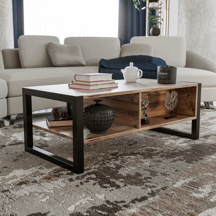 Coffee table HALDIZEN 55x105 cm black/brown