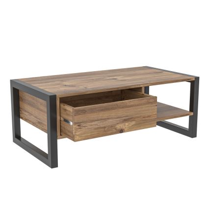 Coffee table HALDIZEN 55x105 cm black/brown