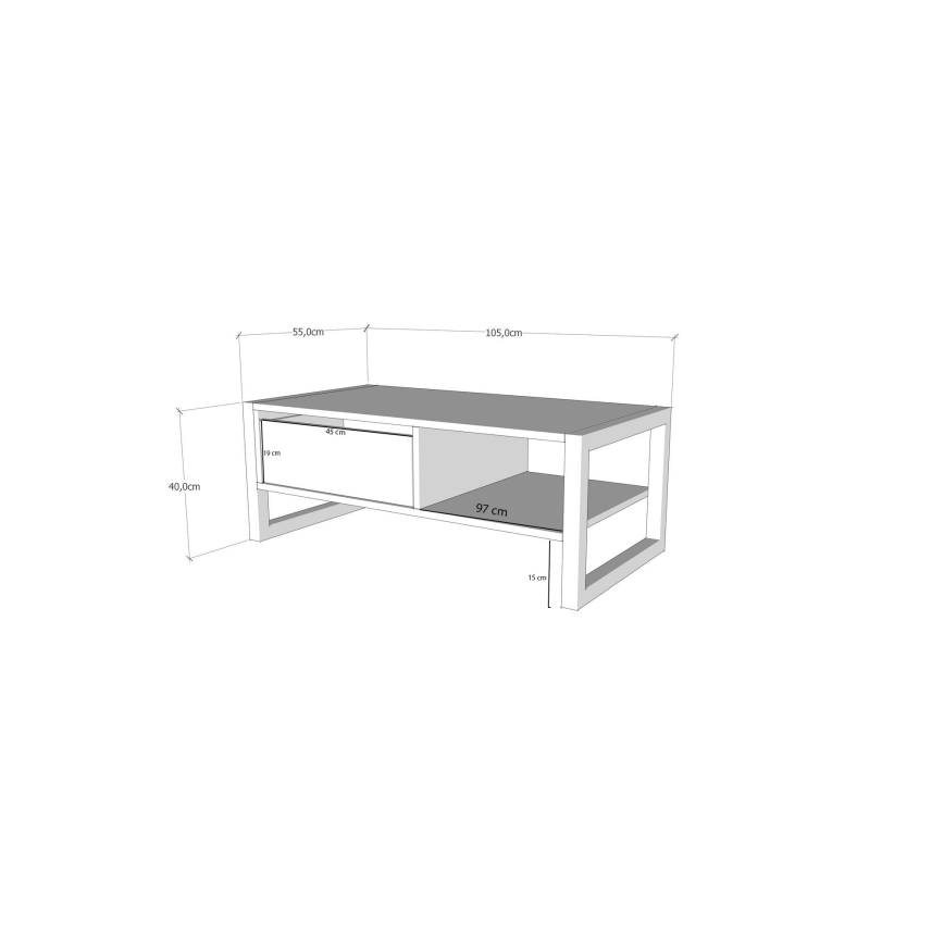 Coffee table HALDIZEN 55x105 cm black/brown