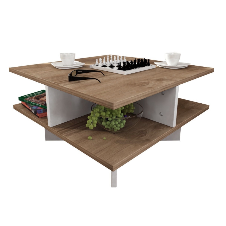 Coffee table HAMTON 31,2x60 cm brown/white