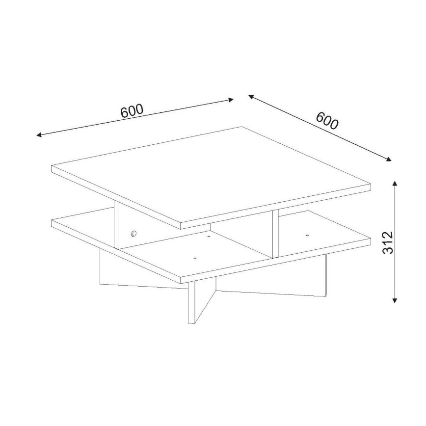 Coffee table HAMTON 31,2x60 cm brown/white