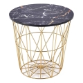 Coffee table HARISSA 41x42 cm gold/black marble decor