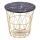 Coffee table HARISSA 41x42 cm gold/black marble decor