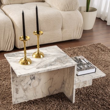 Coffee table HARMONY 40x80 cm marble decor