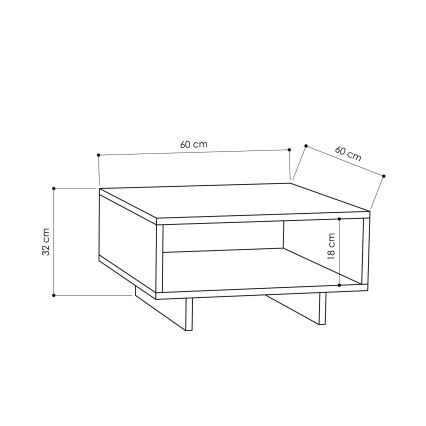 Coffee table HOLA 32x60 cm white/black