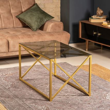 Coffee table ILIOMAR 46,6x94 cm gold/black
