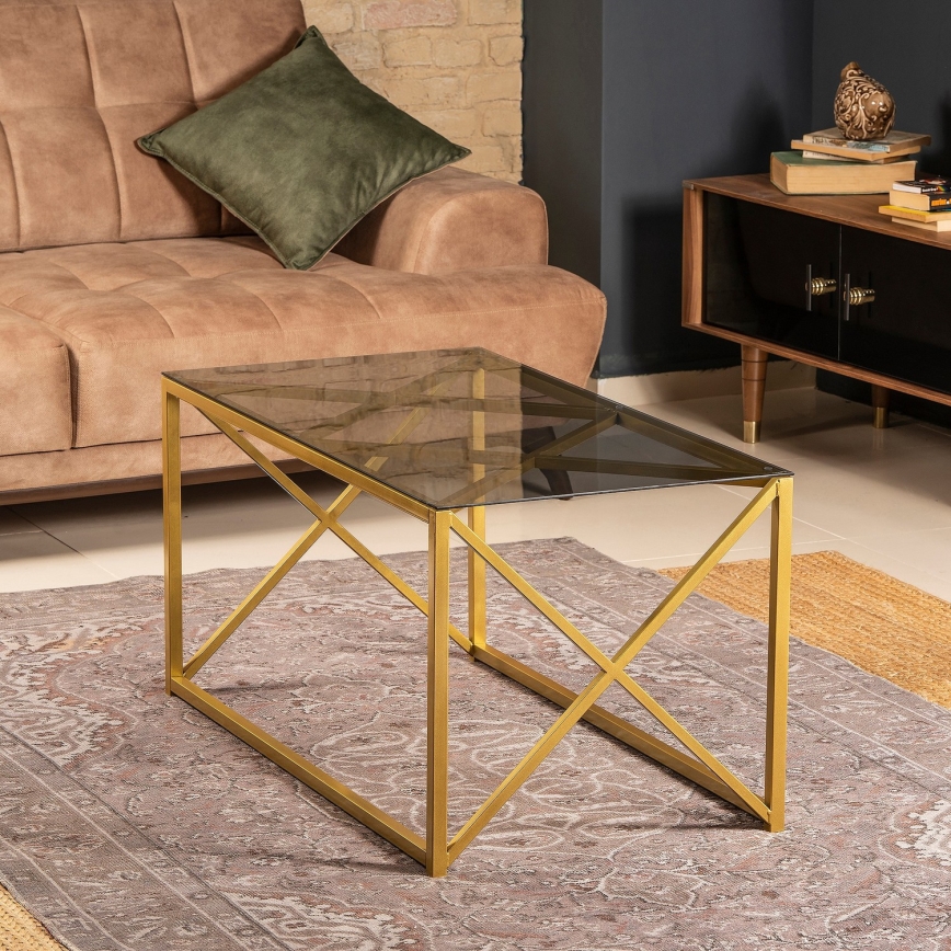 Coffee table ILIOMAR 46,6x94 cm gold/black