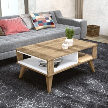 Coffee table IONIS 40x90 cm brown/white