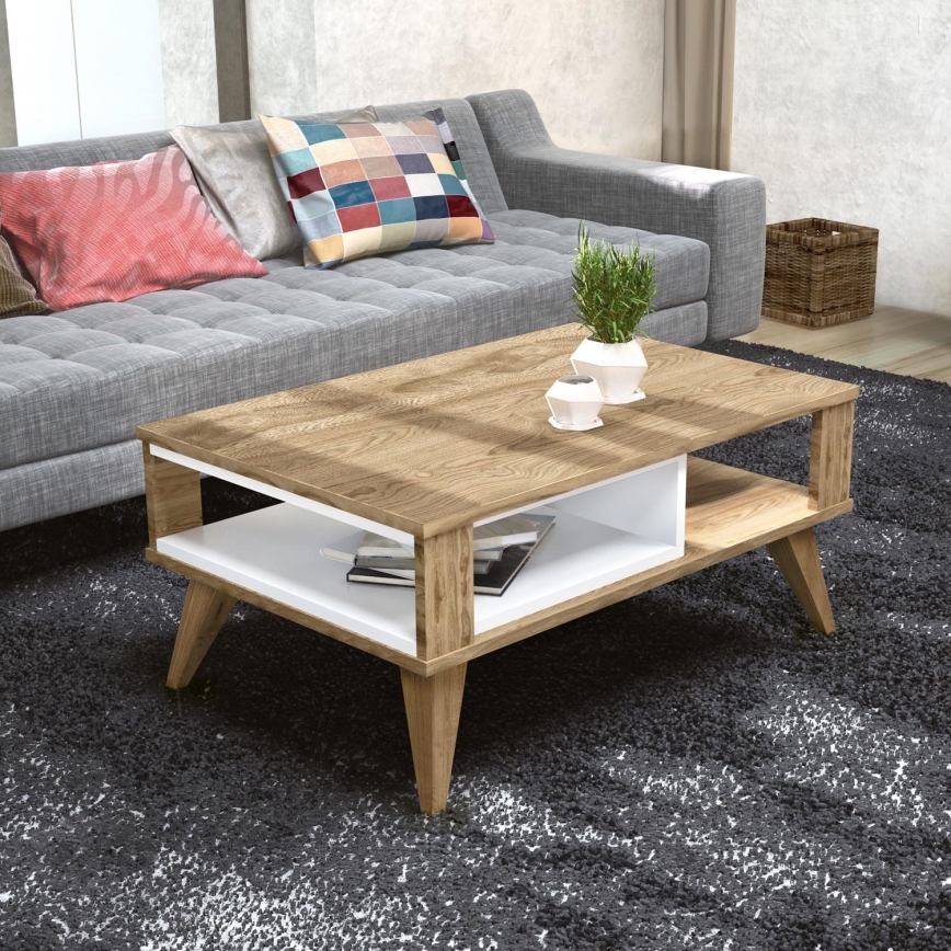 Coffee table IONIS 40x90 cm brown/white