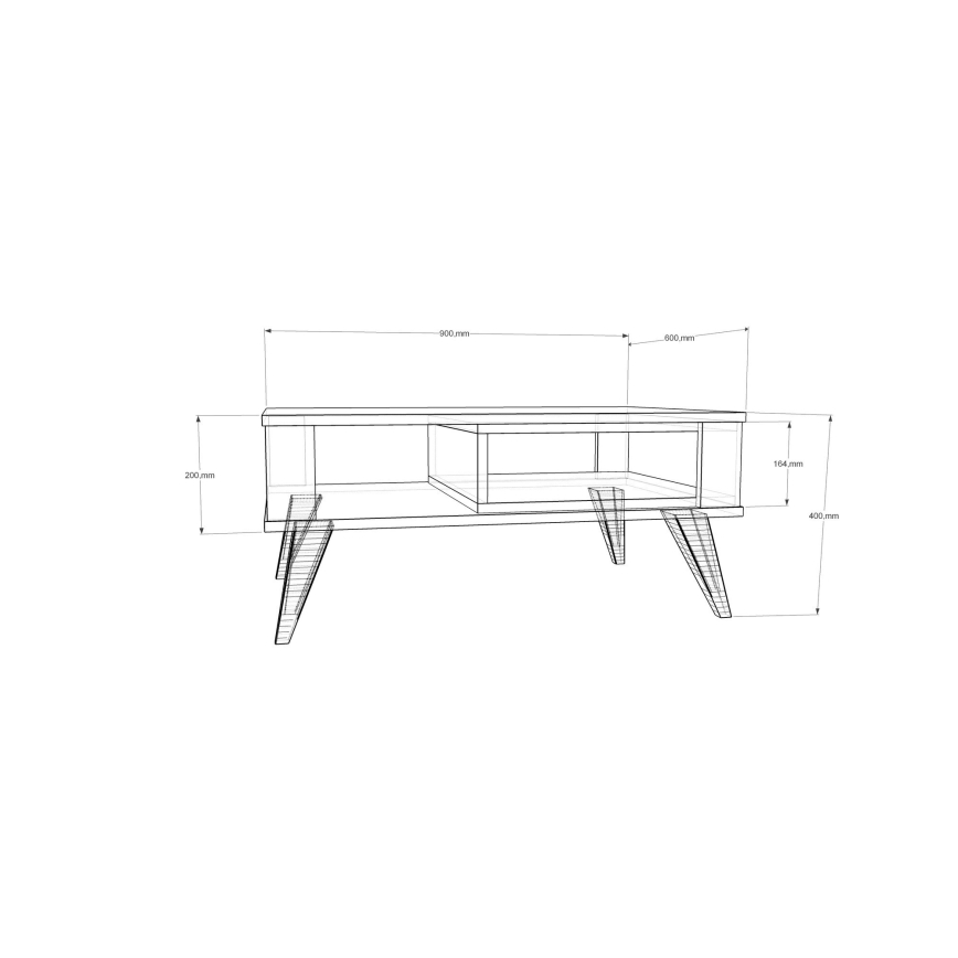 Coffee table IONIS 40x90 cm brown/white