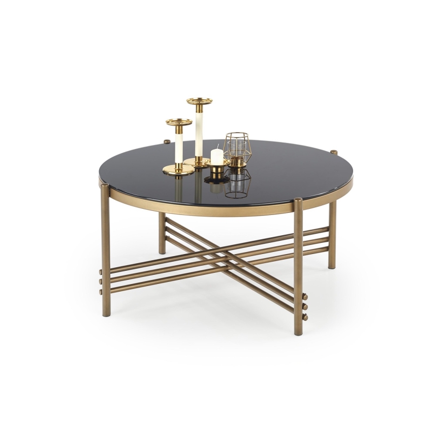 Coffee table ISMENA 41x80 cm gold/black