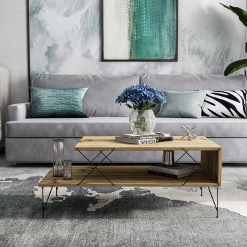 Coffee table LOIRE 40x100 cm beige/black