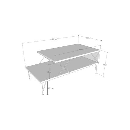 Coffee table LOIRE 40x100 cm beige/black
