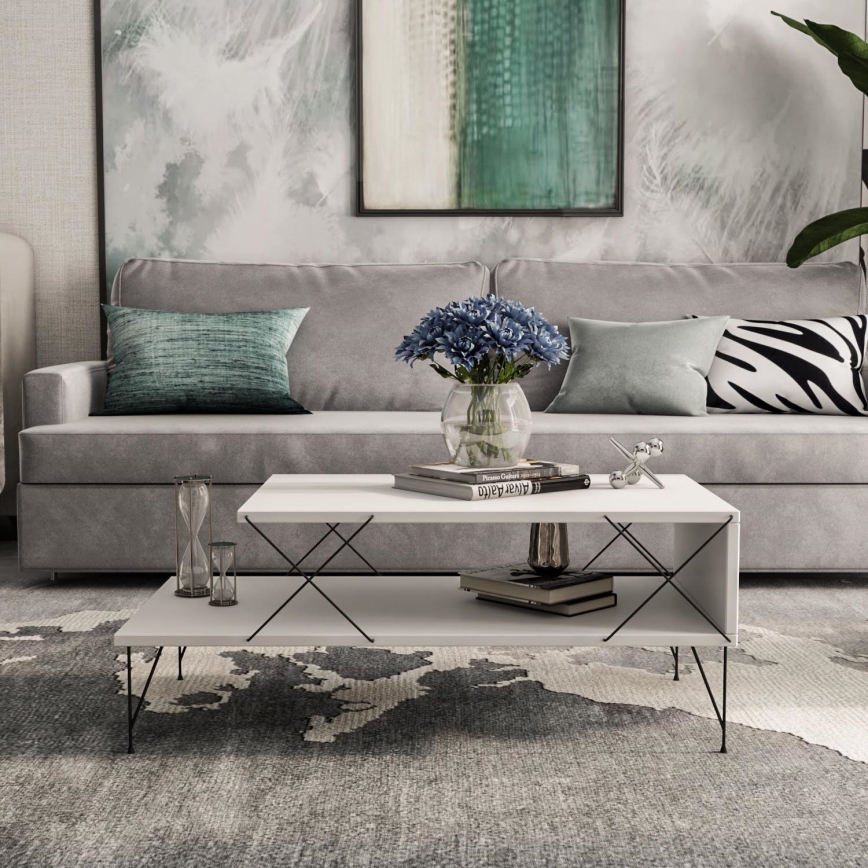 Coffee table LOIRE 40x100 cm white