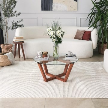 Coffee table LOTUS 35x75 cm brown/clear