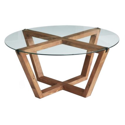 Coffee table LOTUS 35x75 cm brown/clear