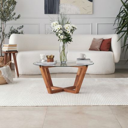 Coffee table LOTUS 35x75 cm brown/clear