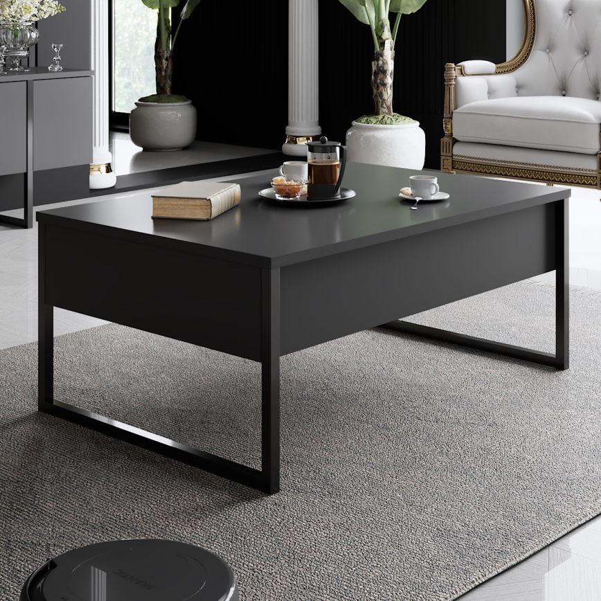Coffee table LUXE 40x90 cm anthracite/black