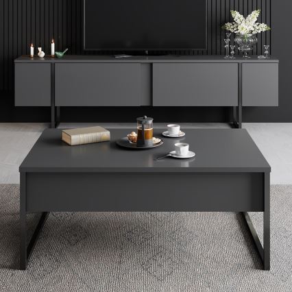 Coffee table LUXE 40x90 cm anthracite/black