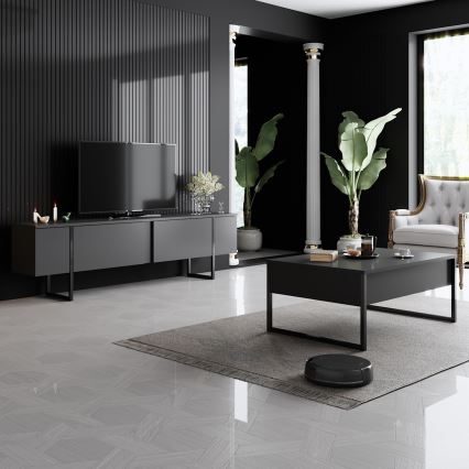Coffee table LUXE 40x90 cm anthracite/black