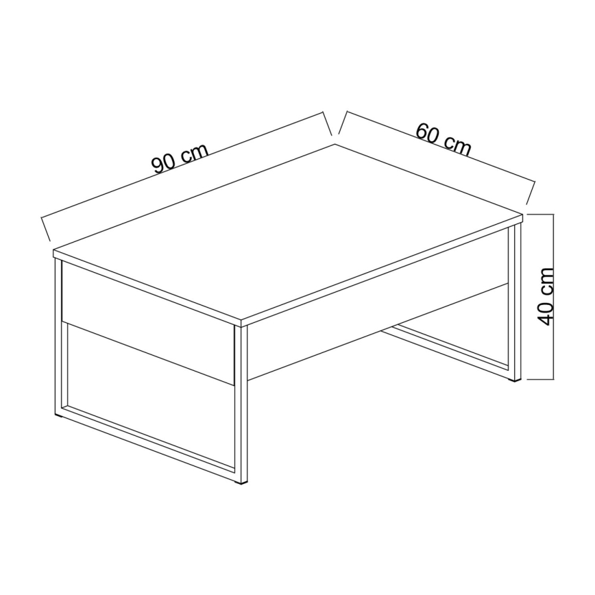 Coffee table LUXE 40x90 cm anthracite/black