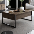 Coffee table LUXE 40x90 cm walnut/black